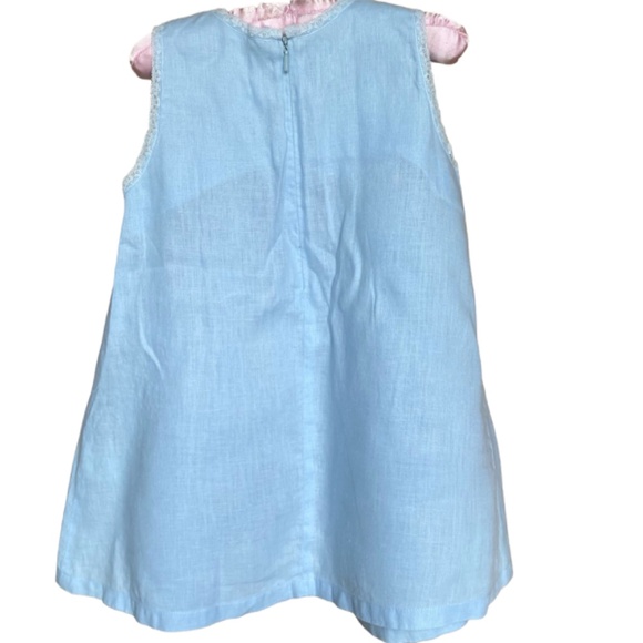 LILI GAUFRETTE LINEN LIGHT BLUE LACE TRIM SIZE: 4 - Picture 2 of 5